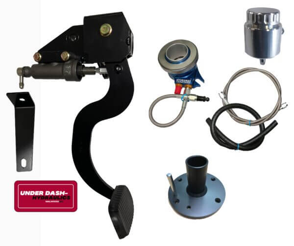 1955-57 Chevy Tri-Five Hydraulic Clutch Conversion Kit with Underdash Hydraulics Clutch Pedal for Tremec 6-speed, Magnum and T-56