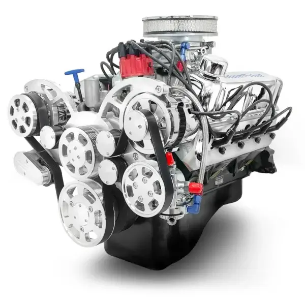 Ford Small Block  347 c.i. Engine - 415 Horsepower - Deluxe Dressed with Polished Pulley Kit - Carbureted