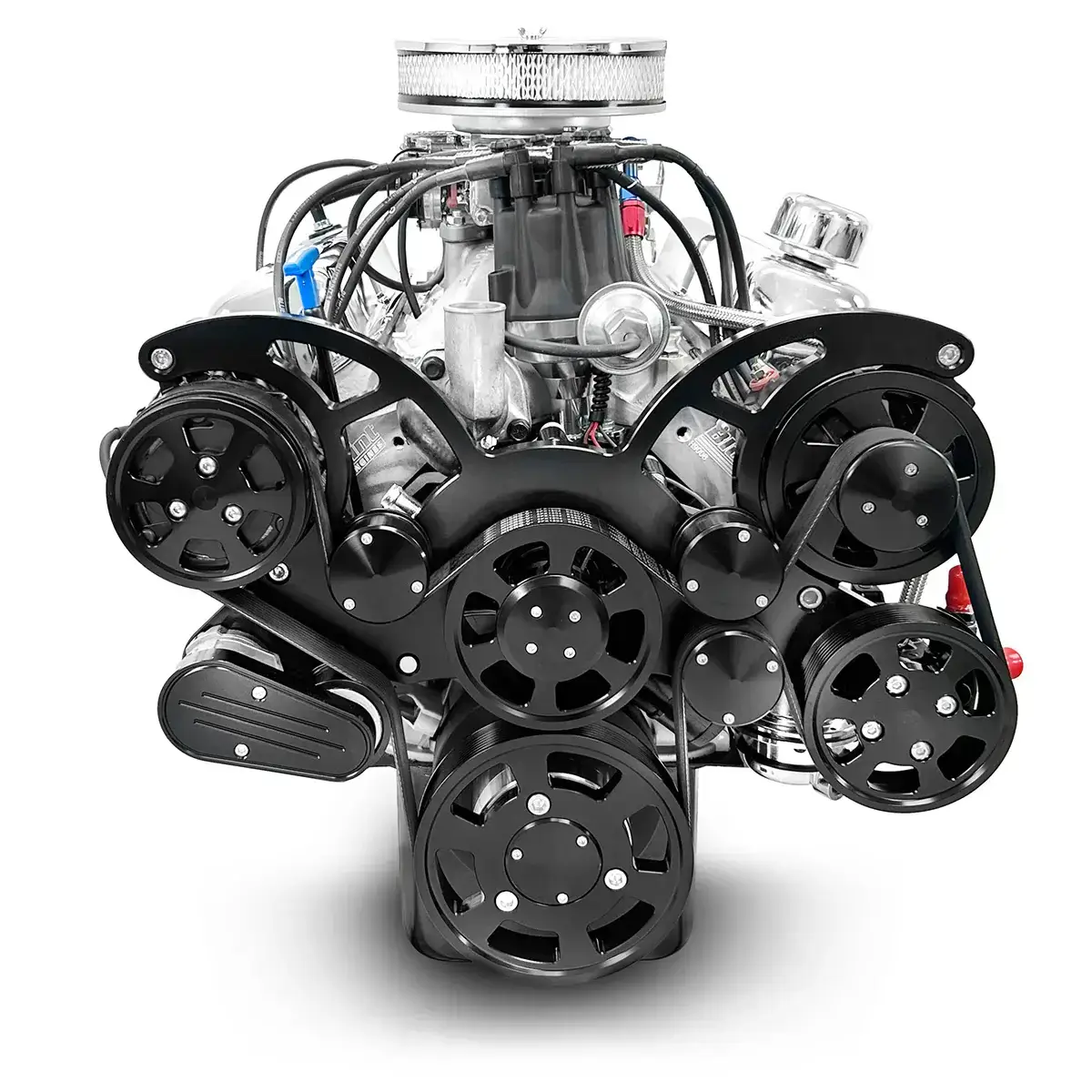 Ford Small Block 347 c.i. Engine - 415 Horsepower - Deluxe Dressed with Black Pulley Kit - Front Sump Oil Pan-Carbureted - Image 3