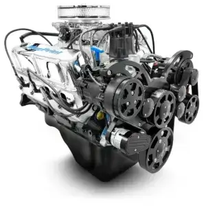 Ford Small Block  347 c.i. Engine - 415 Horsepower - Deluxe Dressed with Black Pulley Kit - Front Sump Oil Pan-Carbureted