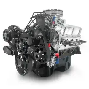 Ford Small Block 302 c.i. Engine - 361 Horsepower - Deluxe Dressed with Black Pulley Kit - Carbureted Rear Sump Oil Pan