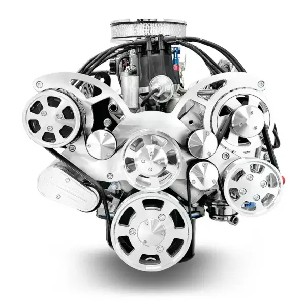 Ford Small Block  347 c.i. Engine - 415 Horsepower - Rear Sump Oil Pan Deluxe Dressed with Polished Pulley Kit - Carbureted - Image 2
