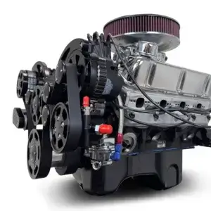 Ford Small Block 347 c.i. Engine - 415 Horsepower - Deluxe Dressed with Black Pulley Kit - Rear Sump Oil Pan-Carbureted