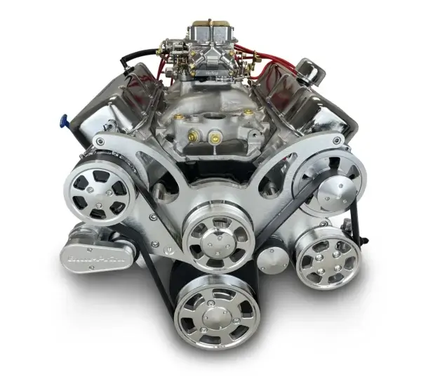 GM Big Block Compatible 454 c.i. Engine - 460 Horsepower - Deluxe Dressed - Polished Pulley Kit - Carbureted - Image 2