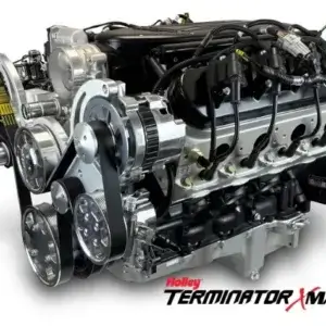 GM LS Compatible 376 c.i. Pro Series Engine - 510 Horsepower - Deluxe Dressed - Polished Pulley Kit - Holley Terminator X EFI System