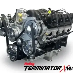 GM LS Compatible 376 c.i. Pro Series Engine - 530 Horsepower - Deluxe Dressed - Polished Pulley Kit - Holley Terminator X EFI System
