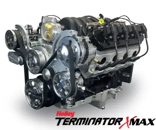 GM LS Compatible 376 c.i. Pro Series Engine - 530 Horsepower - Deluxe Dressed - Polished Pulley Kit - Holley Terminator X EFI System