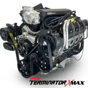 GM LS Compatible 376 c.i. Pro Series Engine - 525 Horsepower - Deluxe Dressed - Black Pulley Kit - Holley Terminator X EFI System