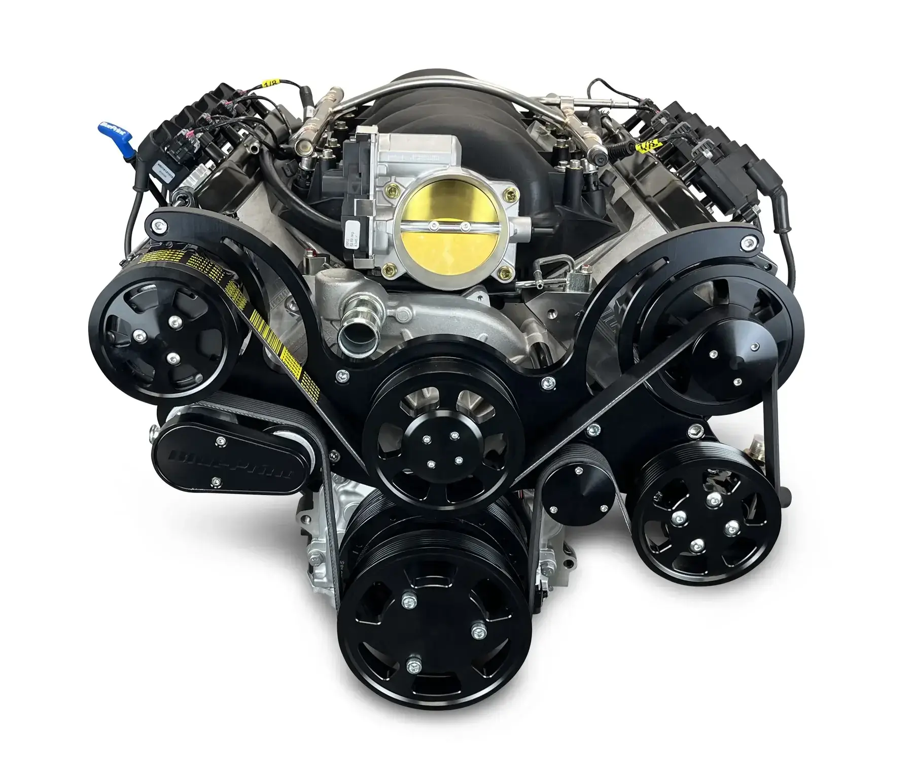 GM LS Compatible 427 c.i. Pro Series Engine - 605 Horsepower - Deluxe Dressed - Black Pulley Kit - Holley Terminator X EFI System - Image 2
