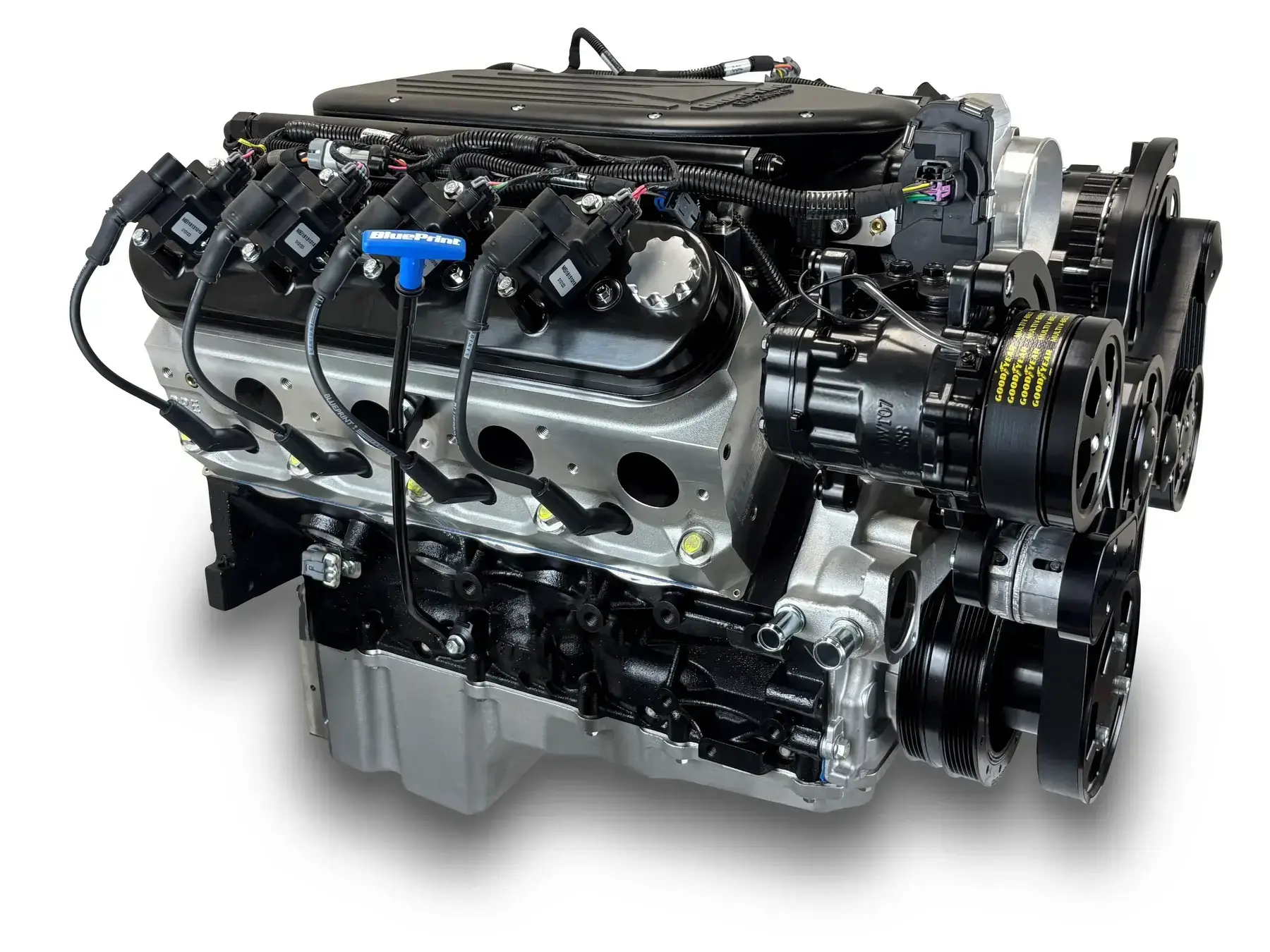 GM LS Compatible 376 c.i. Pro Series Engine - 510 Horsepower - Deluxe Dressed - Black Pulley Kit - Holley Terminator X EFI System - Image 3