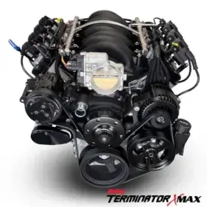 GM LS Compatible 376 c.i. Pro Series Engine - 530 Horsepower - Deluxe Dressed - Black Pulley Kit - Holley Terminator X EFI System