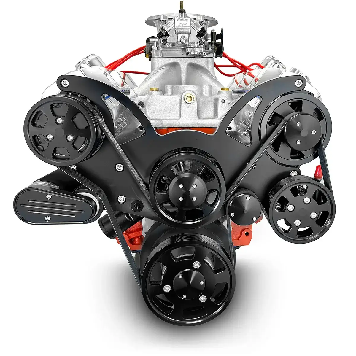GM Big Block Compatible 632 c.i. Pro Series Engine - 815 Horsepower - Deluxe Dressed - Black Pulley Kit - Carbureted - Image 2