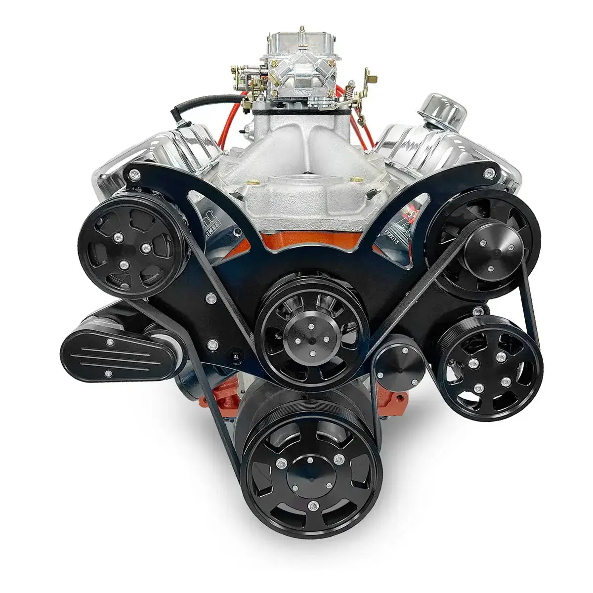 GM Big Block Compatible 502 c.i. Pro Series Engine - 627 Horsepower - Deluxe Dressed - Black Pulley Kit - Carbureted - Image 2