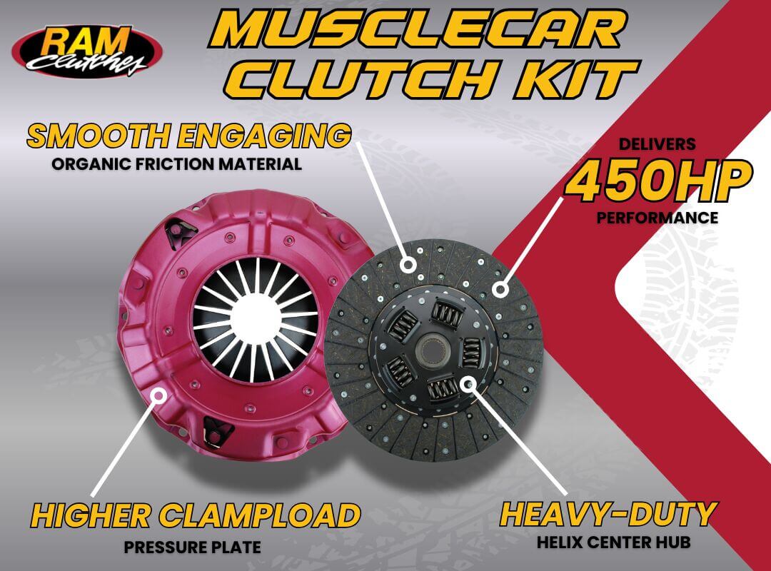 RAM Musclecar 450HP Street Performance Organic Clutch Kit Chrysler diaphragm 10.5 x 1 1/8-26 - Image 2